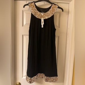 Cruise Wear & Co Black quince trim dress